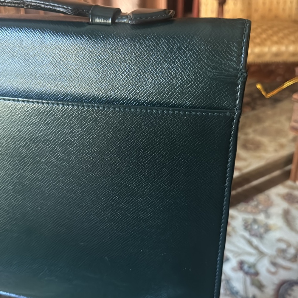 Louis Vuitton briefcase Taiga laguito dark Green and Gold lock - Picture 14 of 16
